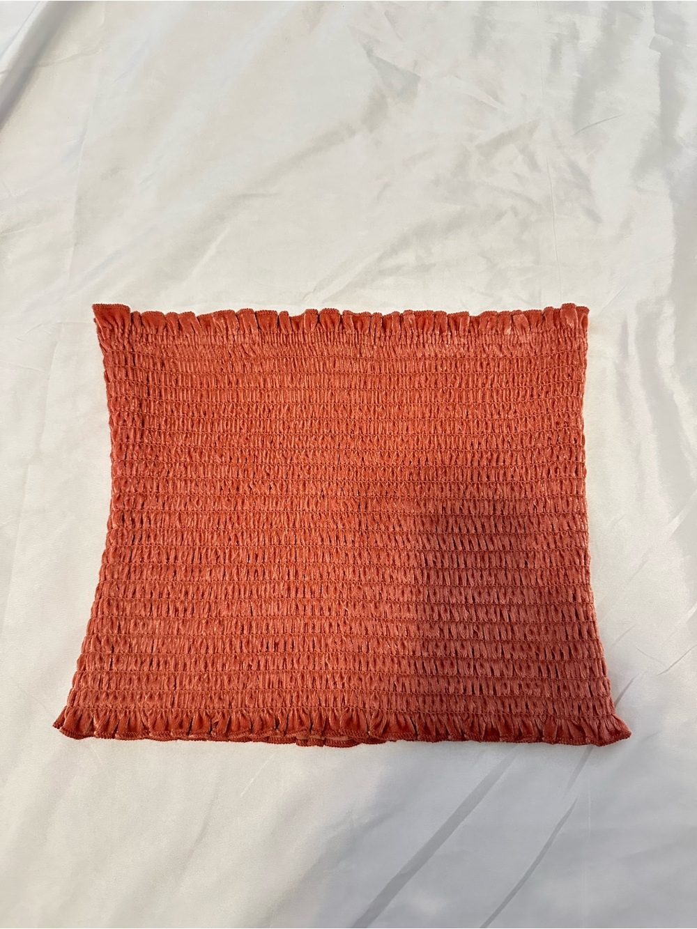Hollister Smocked Tube Top in Orange in XS